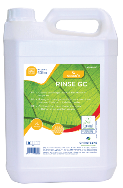 Green R Rinse GC liquide de rinçage pour lave-vaisselle automatique. Eau moyenne et douce 5L PRODUITS VAISSELLE