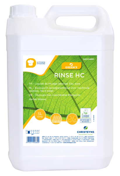 GREEN'R Rinse HC liquide de rinçage pour lave-vaisselle automatique. Eau dure 5L Produits d'entretien