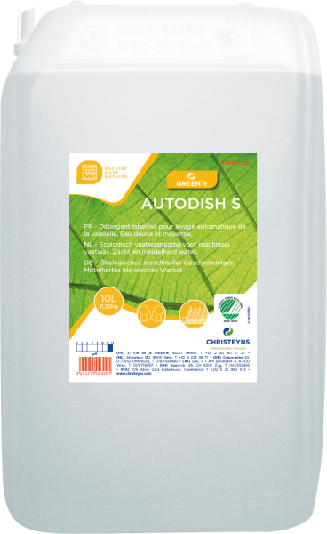 GREEN'R Autodish S Détergent pour lave-vaisselle automatique. Eau moyenne et douce 20L Vaisselle machine