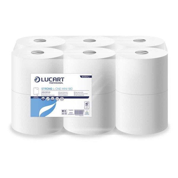 Papier Hygiénique MINI L-ONE 2 Plis Blanc  Lot de 12 Ecolabel Papier toilette et distributeur